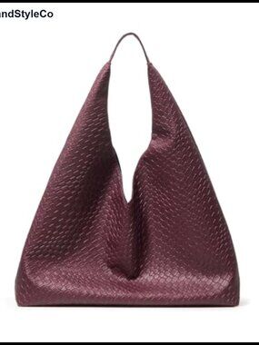 Woven Texture PU Leather Tote Bag Casual Shoulder Handbag